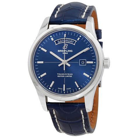 breitling transocean day date blue.